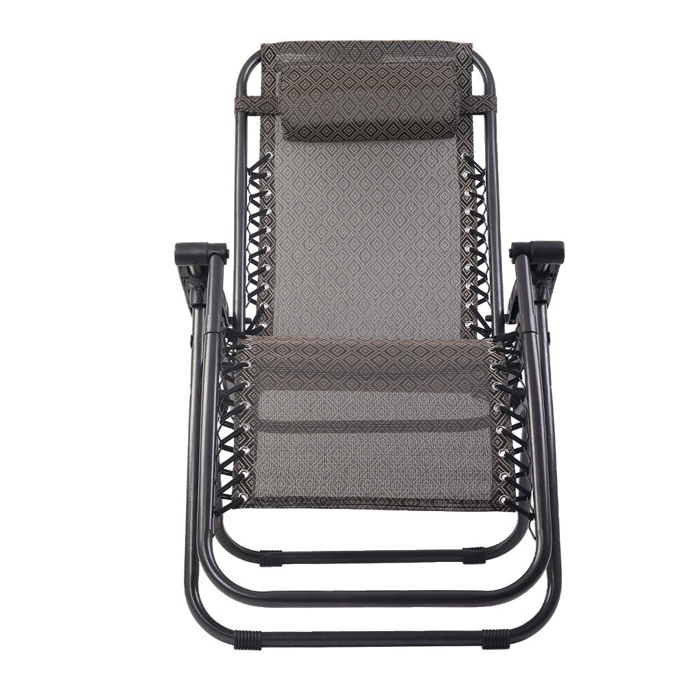 Gardeon Zero Gravity Chair 2PC Reclining Outdoor Sun Lounge Folding Camping Gardeon