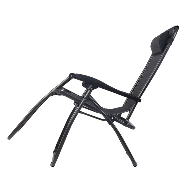 Gardeon Outdoor Portable Recliner - Black freeshipping - Awezingly