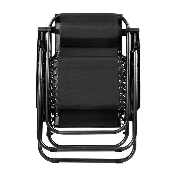 Gardeon Outdoor Portable Recliner - Black freeshipping - Awezingly