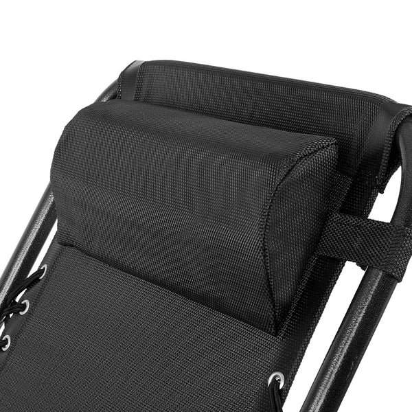Gardeon Outdoor Portable Recliner - Black freeshipping - Awezingly