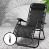 2 x Gardeon Zero Gravity Chairs Reclining Outdoor Furniture - Black