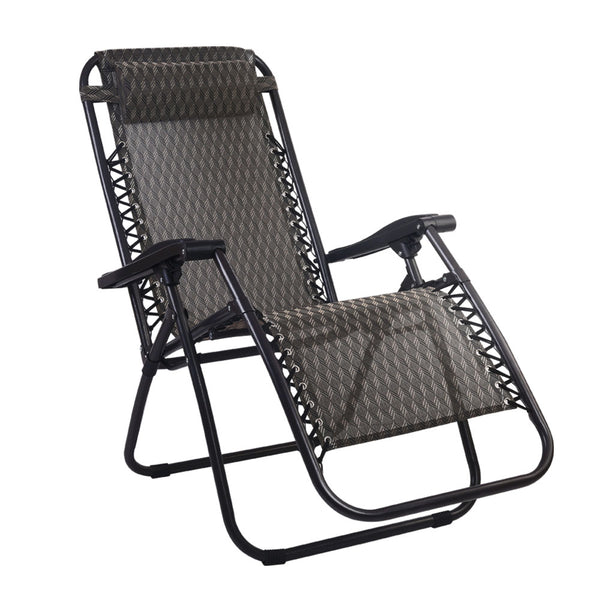 Gardeon Outdoor Portable Recliner - Grey freeshipping - Awezingly