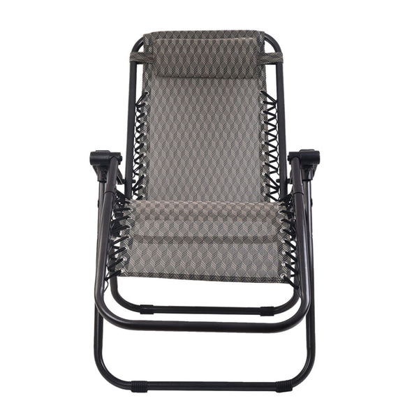 Gardeon Outdoor Portable Recliner - Grey freeshipping - Awezingly