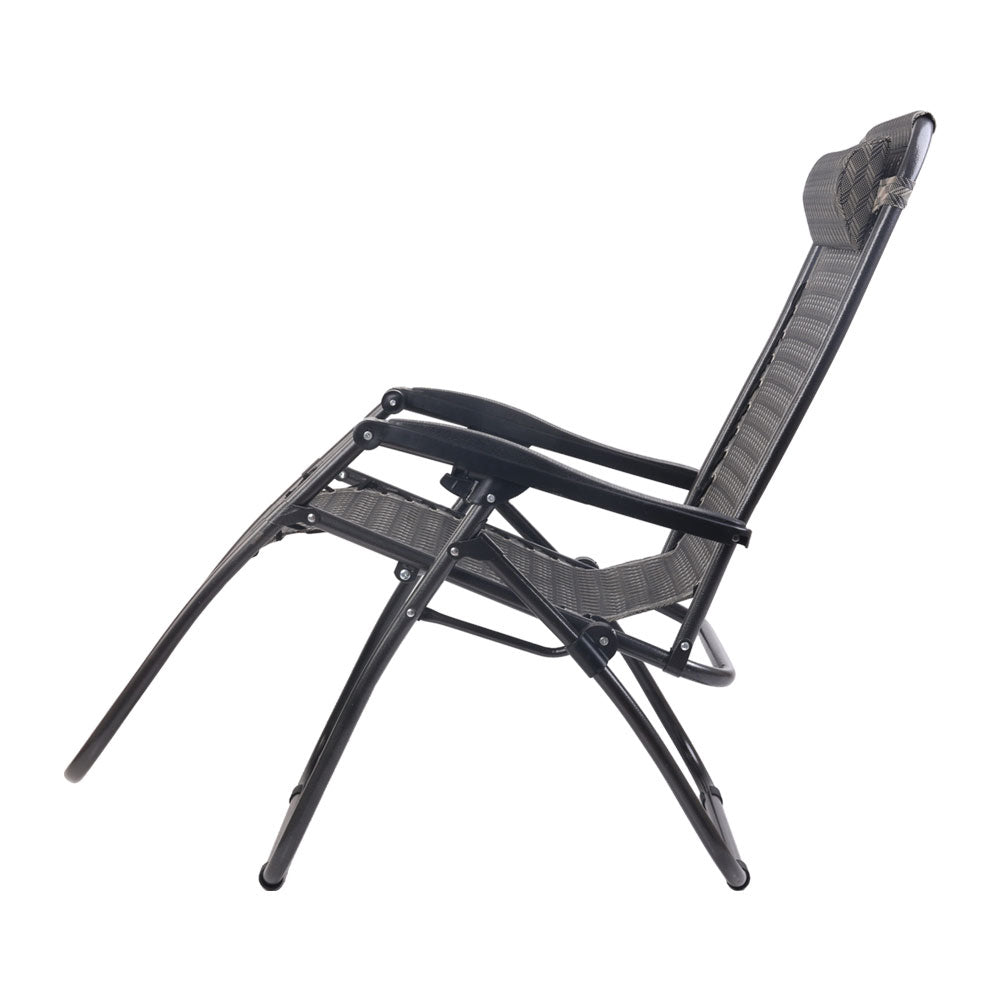 Gardeon Outdoor Portable Recliner - Grey freeshipping - Awezingly