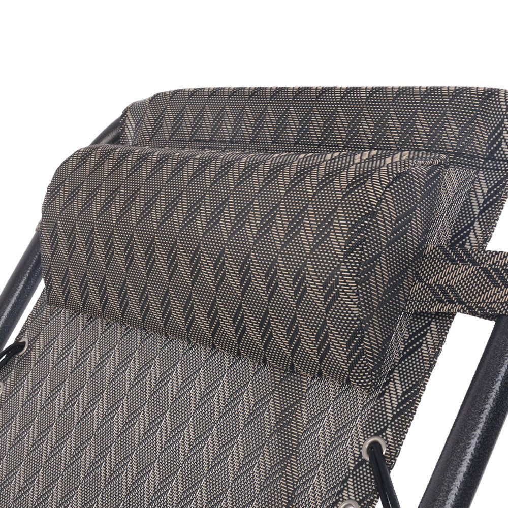 Gardeon Outdoor Portable Recliner - Grey freeshipping - Awezingly