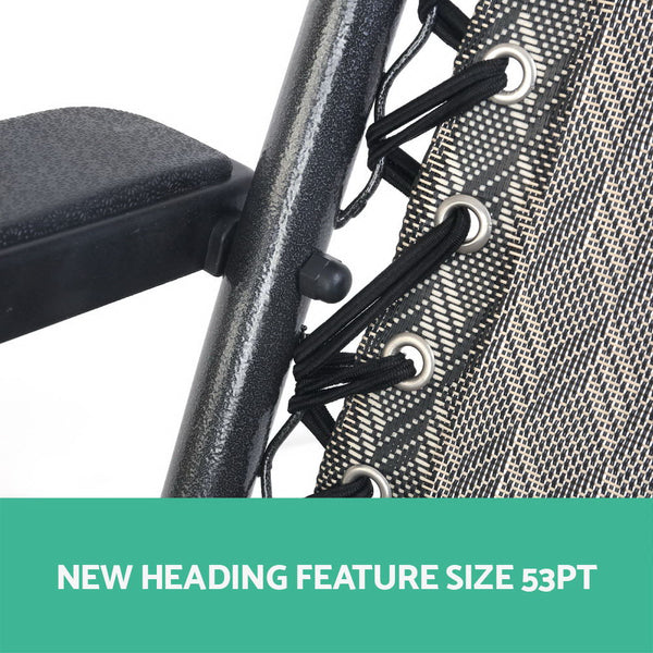 2 x Gardeon Zero Gravity Chairs Reclining Outdoor Furniture - Grey freeshipping - Awezingly