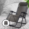 2 x Gardeon Zero Gravity Chairs Reclining Outdoor Furniture - Grey