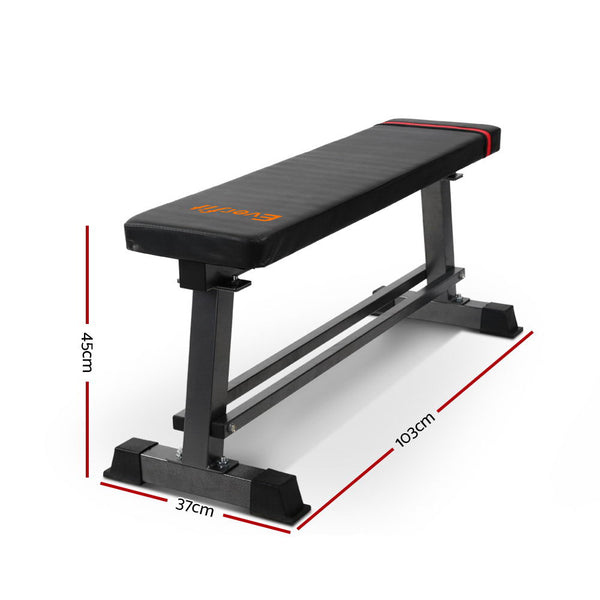 Everfit Flat Bench Weight Press Fitness Gym Exercise Equipment Everfit