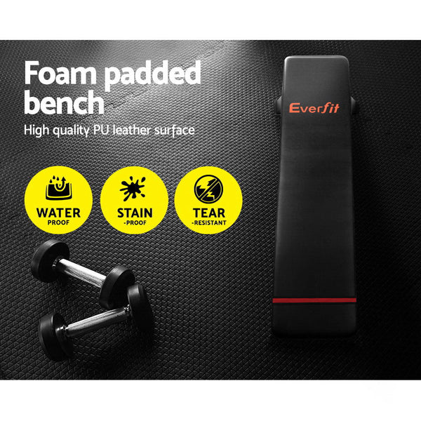 Everfit Flat Bench Weight Press Fitness Gym Exercise Equipment Everfit