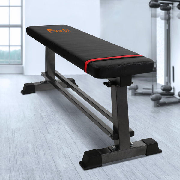 Everfit Flat Bench Weight Press Fitness Gym Exercise Equipment Everfit