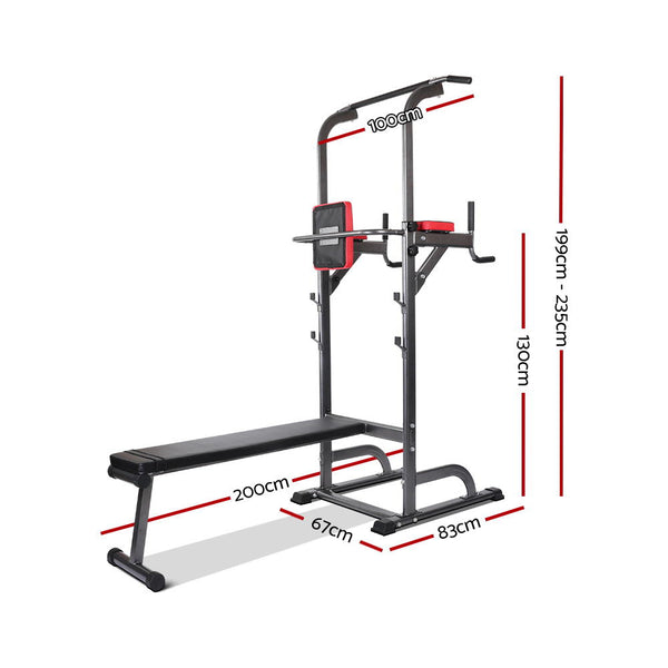 Everfit Power Tower 9-IN-1 Multi-Function Station Fitness Gym Equipment freeshipping - Awezingly