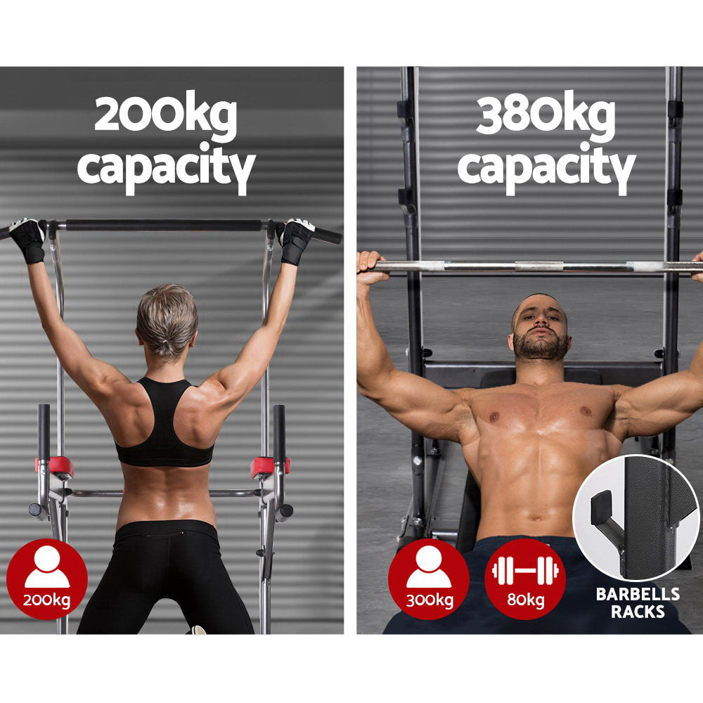Everfit Power Tower 9-IN-1 Multi-Function Station Fitness Gym Equipment freeshipping - Awezingly