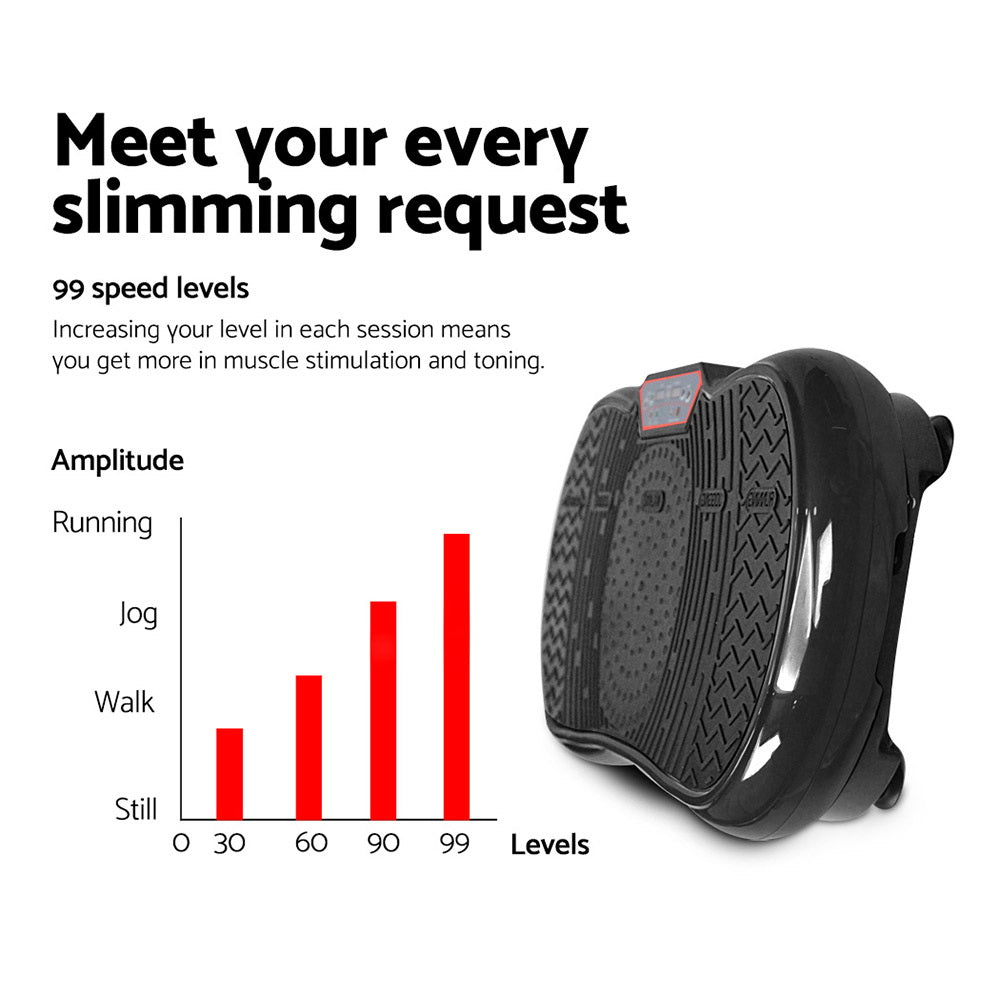 Everfit Vibration Machine Plate Gym Fitness Black Everfit