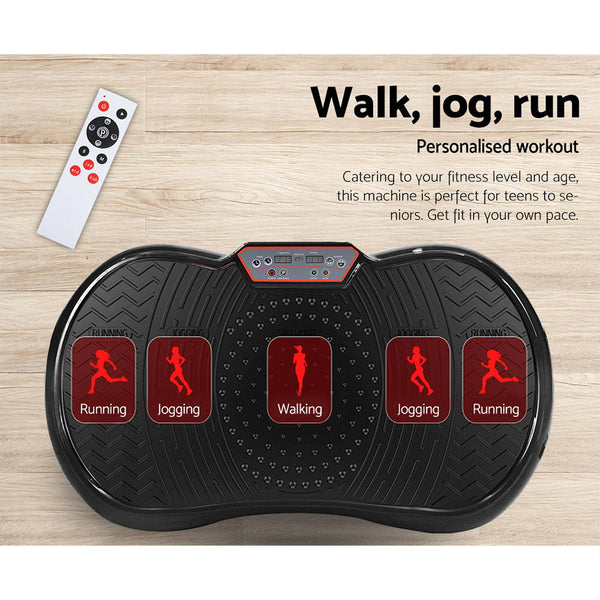 Everfit Vibration Machine Plate Gym Fitness Black Everfit