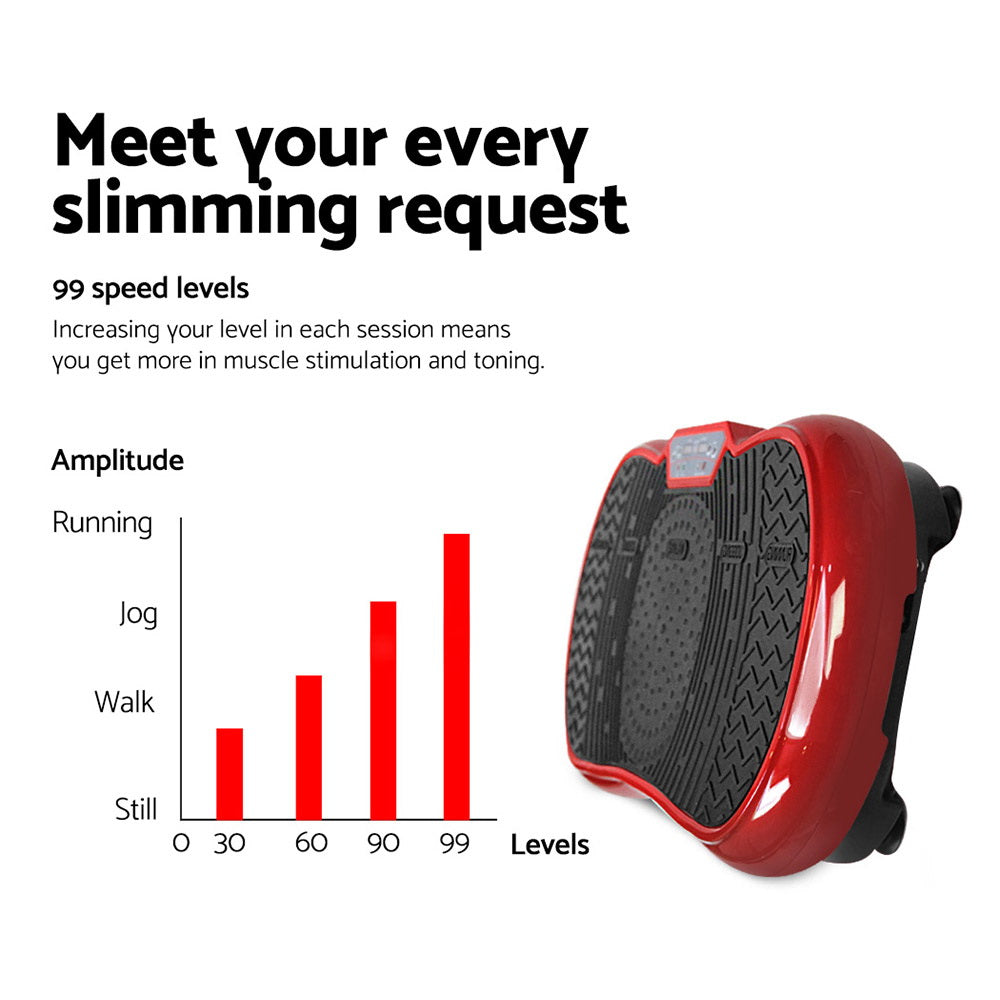 Everfit Vibration Machine Plate Platform Body Shaper Home Gym Fitness Maroon Everfit