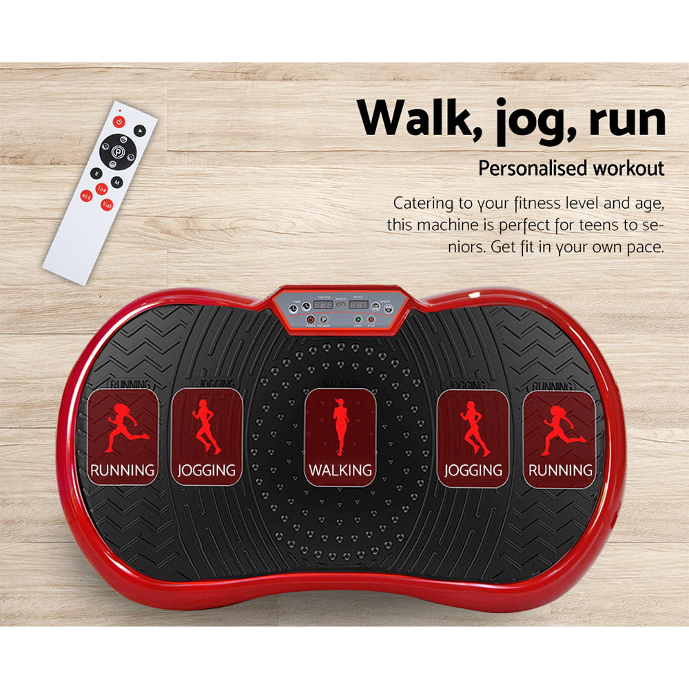 Everfit Vibration Machine Plate Platform Body Shaper Home Gym Fitness Maroon Everfit