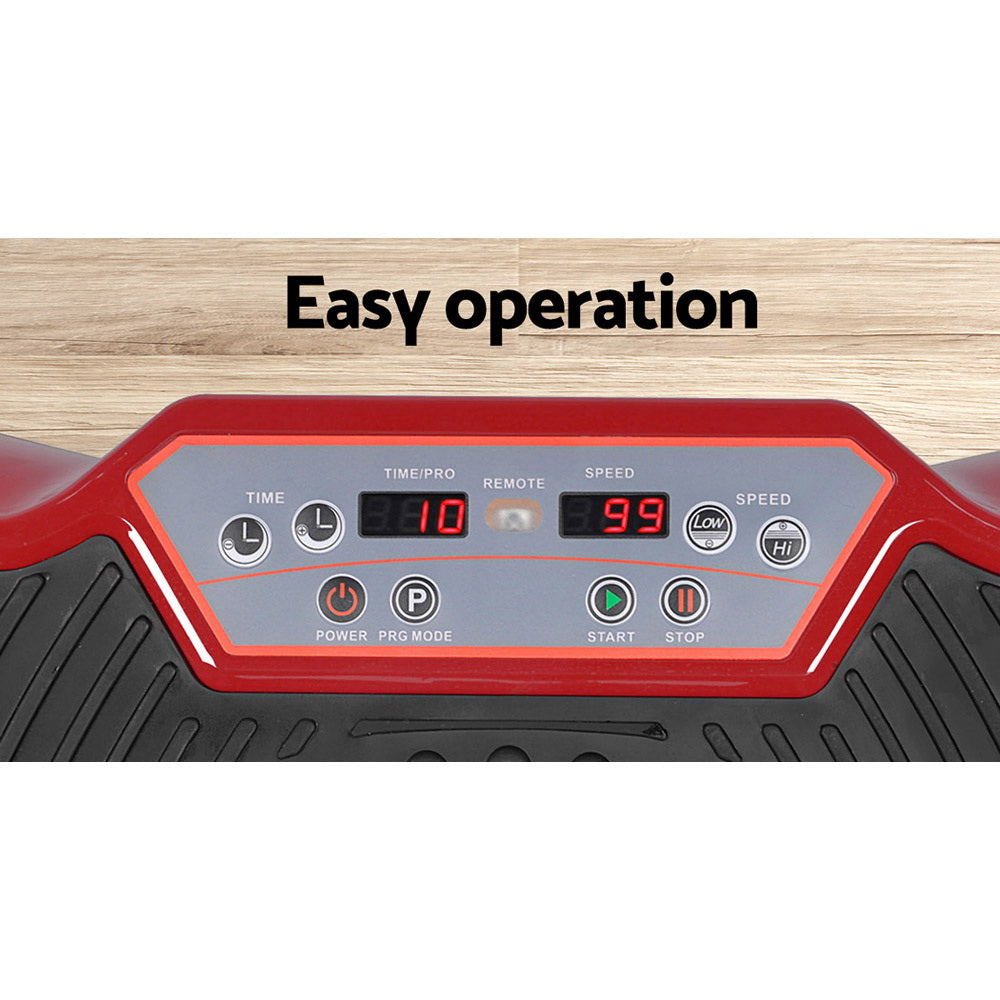 Everfit Vibration Machine Plate Platform Body Shaper Home Gym Fitness Maroon Everfit