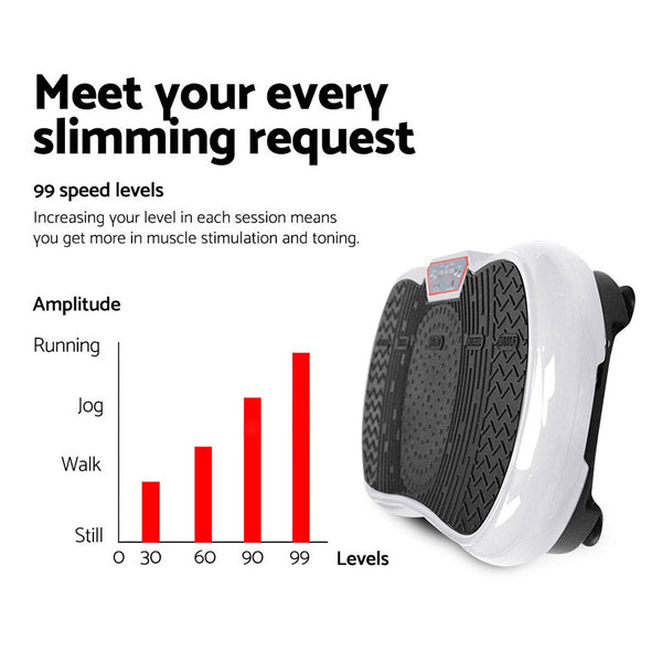 Everfit Vibration Machine Plate Platform Body Shaper Home Gym Fitness White Everfit