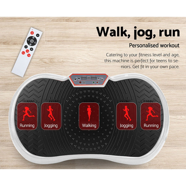 Everfit Vibration Machine Plate Platform Body Shaper Home Gym Fitness White Everfit