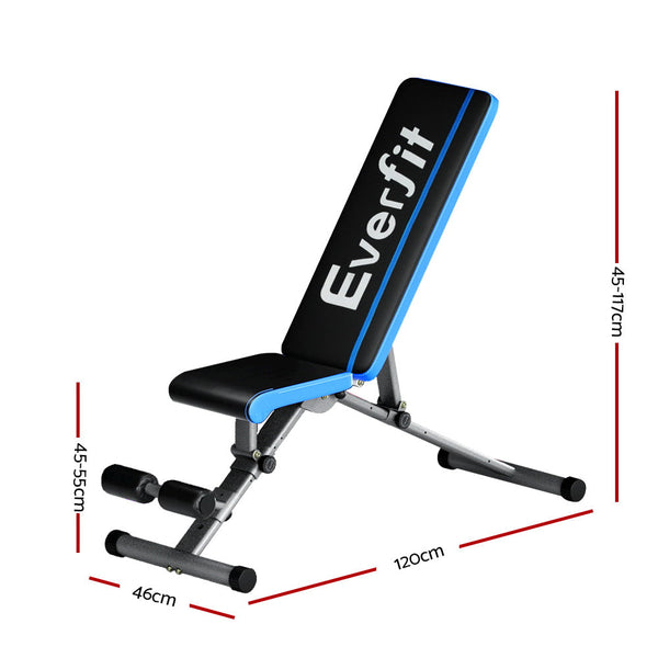 Everfit 330KG Weight Bench 10 Levels Adjustable FID Bench Home Gym Bench Press Everfit