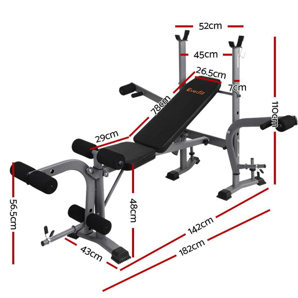 Everfit Weight Bench Adjustable Bench Press 8-In-1 Gym Equipment Everfit