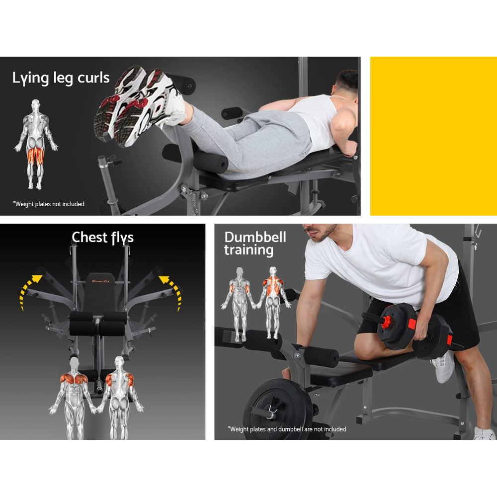 Everfit Weight Bench Adjustable Bench Press 8-In-1 Gym Equipment Everfit
