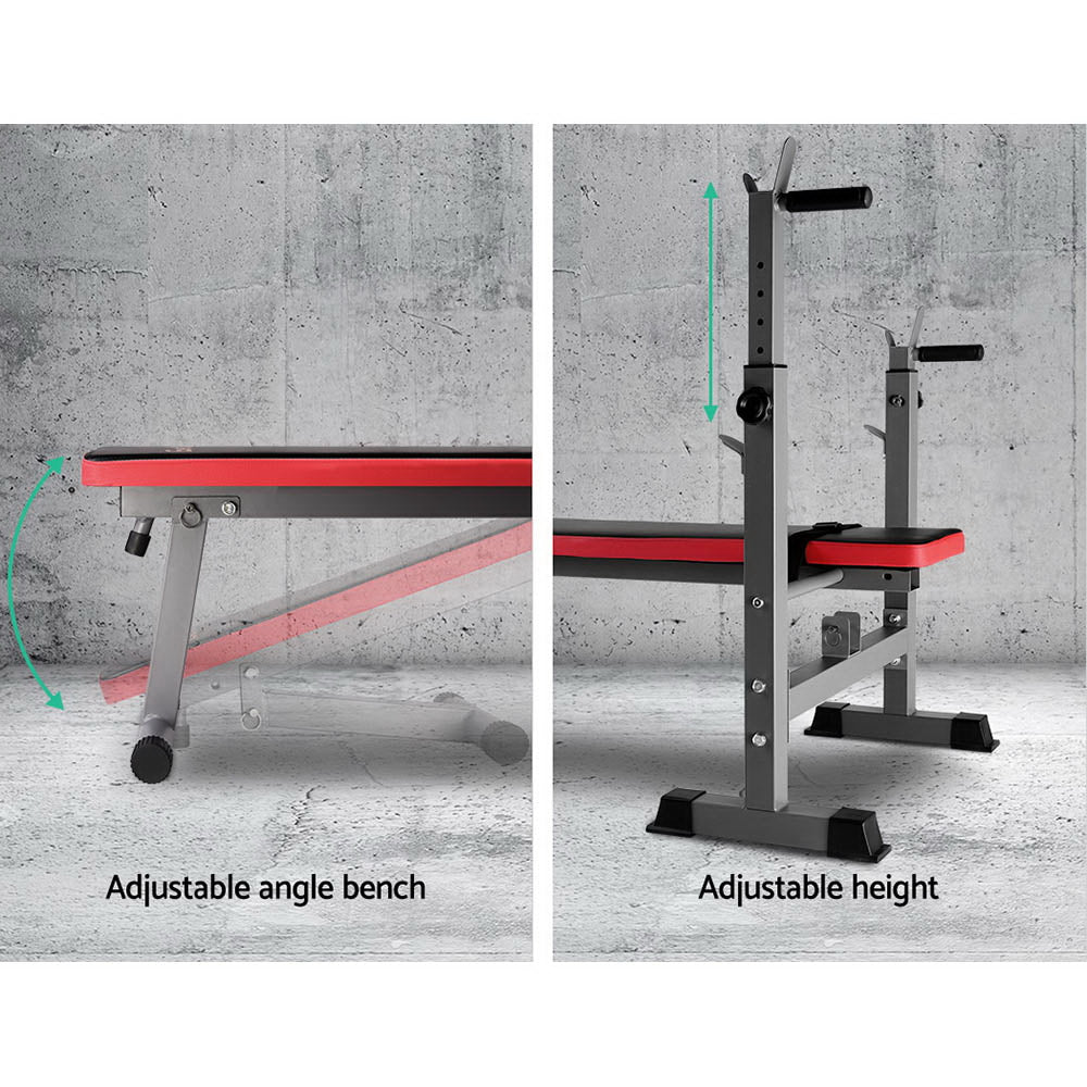 Everfit Multi-Station Weight Bench Press Weights Equipment Fitness Home Gym Red freeshipping - Awezingly