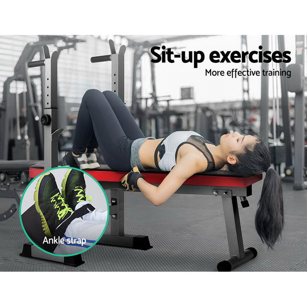 Everfit Multi-Station Weight Bench Press Weights Equipment Fitness Home Gym Red freeshipping - Awezingly