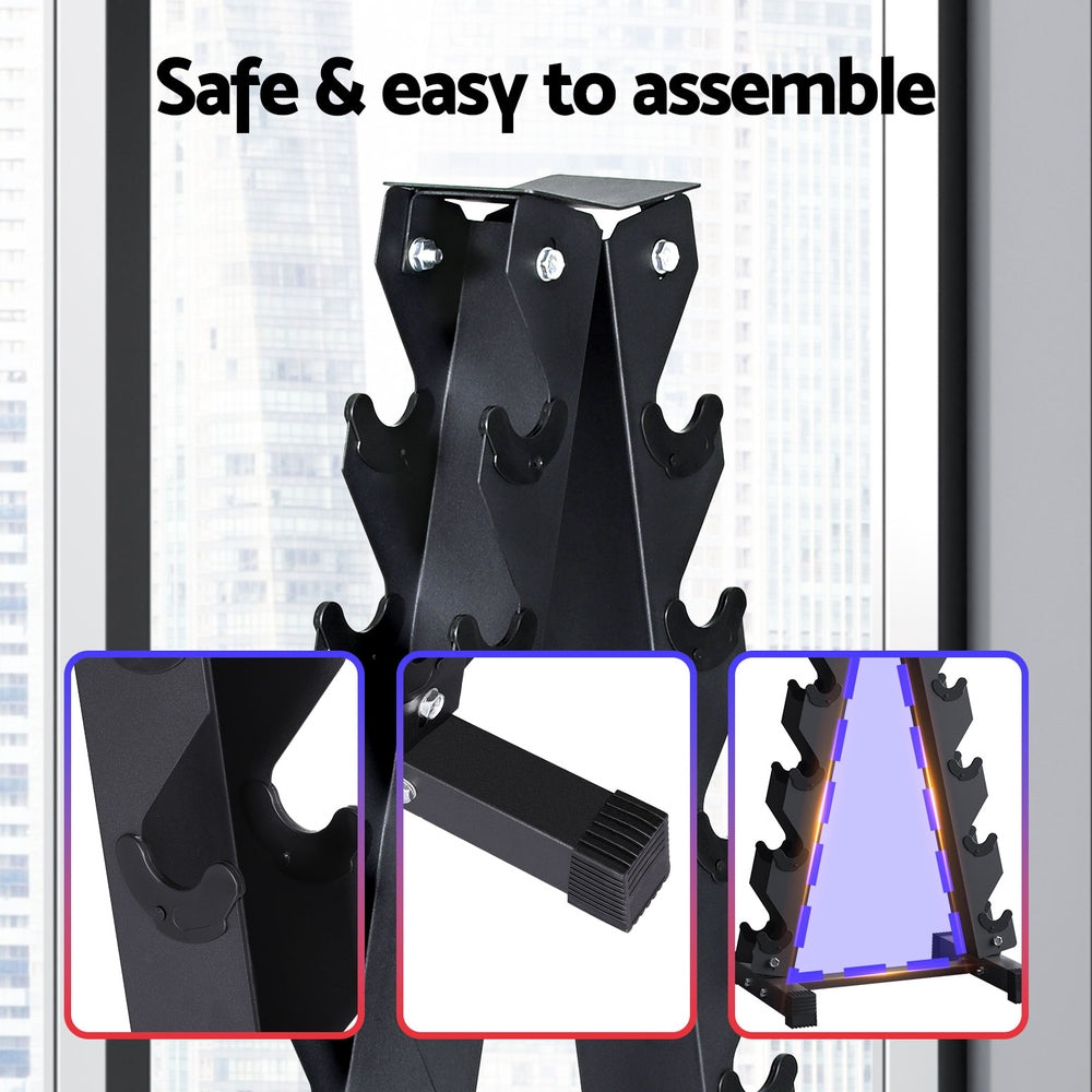 Everfit Dumbbells Rack 6 Tier Dumbbell Stand Home Gym Storage 200kg Capacity Everfit