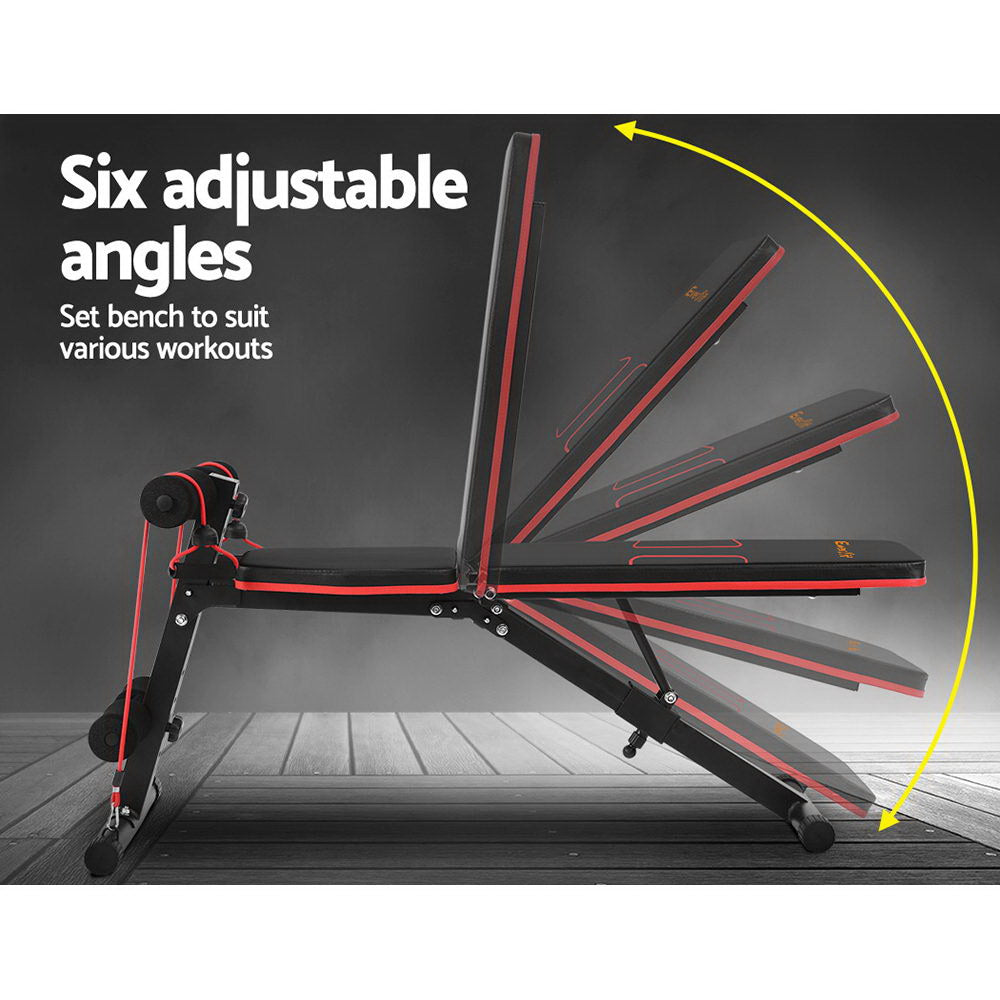 Everfit Adjustable FID Weight Bench Fitness Flat Incline Gym Home Steel Frame Everfit
