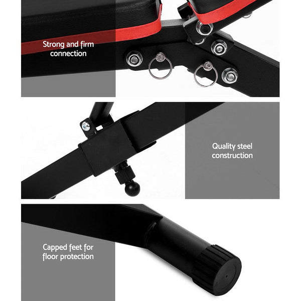 Everfit Adjustable FID Weight Bench Fitness Flat Incline Gym Home Steel Frame Everfit