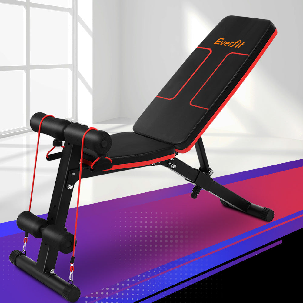 Everfit Adjustable FID Weight Bench Fitness Flat Incline Gym Home Steel Frame Everfit