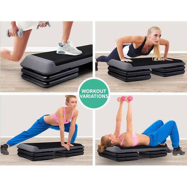 Everfit Set of 2 Aerobic Step Risers Exercise Stepper Block Fitness Gym Workout Bench Everfit