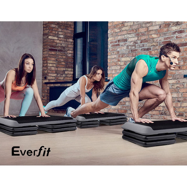 Everfit Set of 2 Aerobic Step Risers Exercise Stepper Block Fitness Gym Workout Bench Everfit
