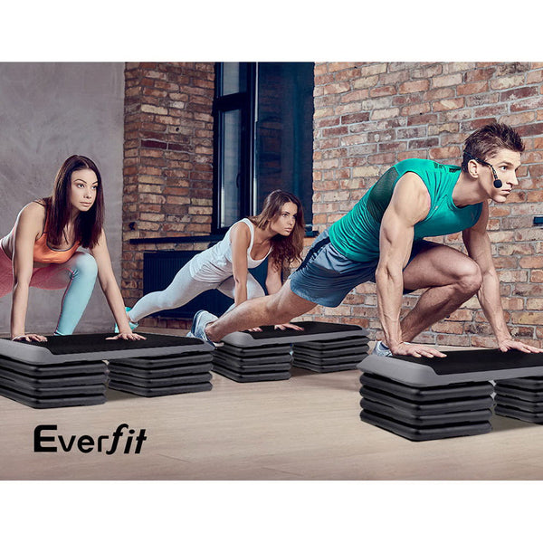 Everfit Set of 4 Aerobic Step Risers Exercise Stepper Workout Gym Fitness Bench Platform Everfit