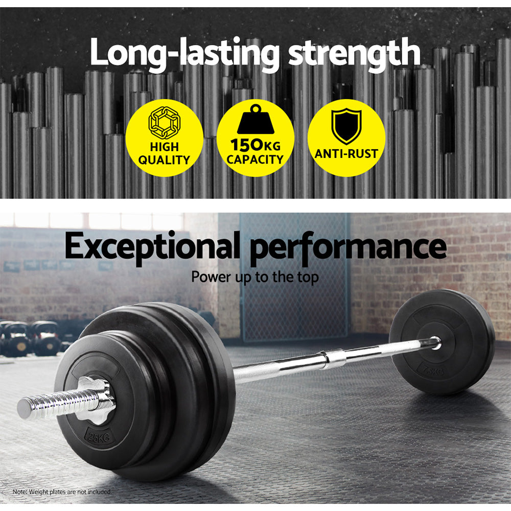 5.5FT Barbell Bar Steel Fitness Exercise Weight Press Gym Home 168CM Does not apply