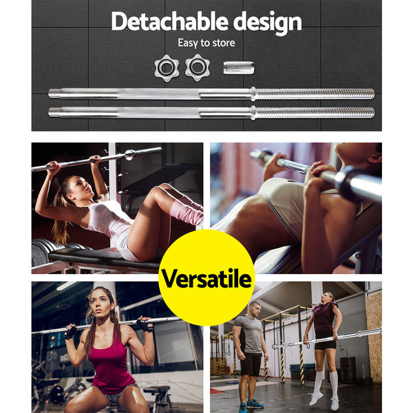 5.5FT Barbell Bar Steel Fitness Exercise Weight Press Gym Home 168CM Does not apply