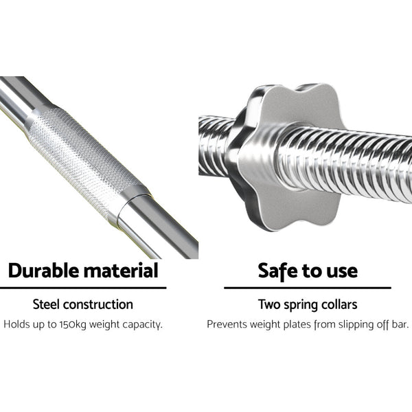 18KG Barbell Weight Set Plates Bar Bench Press Fitness Exercise Home Gym 168cm Does not apply