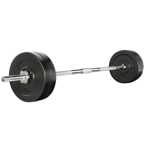 28KG Barbell Weight Set Plates Bar Bench Press Fitness Exercise Home Gym 168cm Does not apply