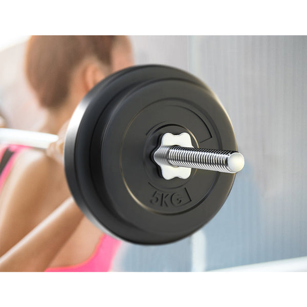 38KG Barbell Weight Set Plates Bar Bench Press Fitness Exercise Home Gym 168cm Does not apply