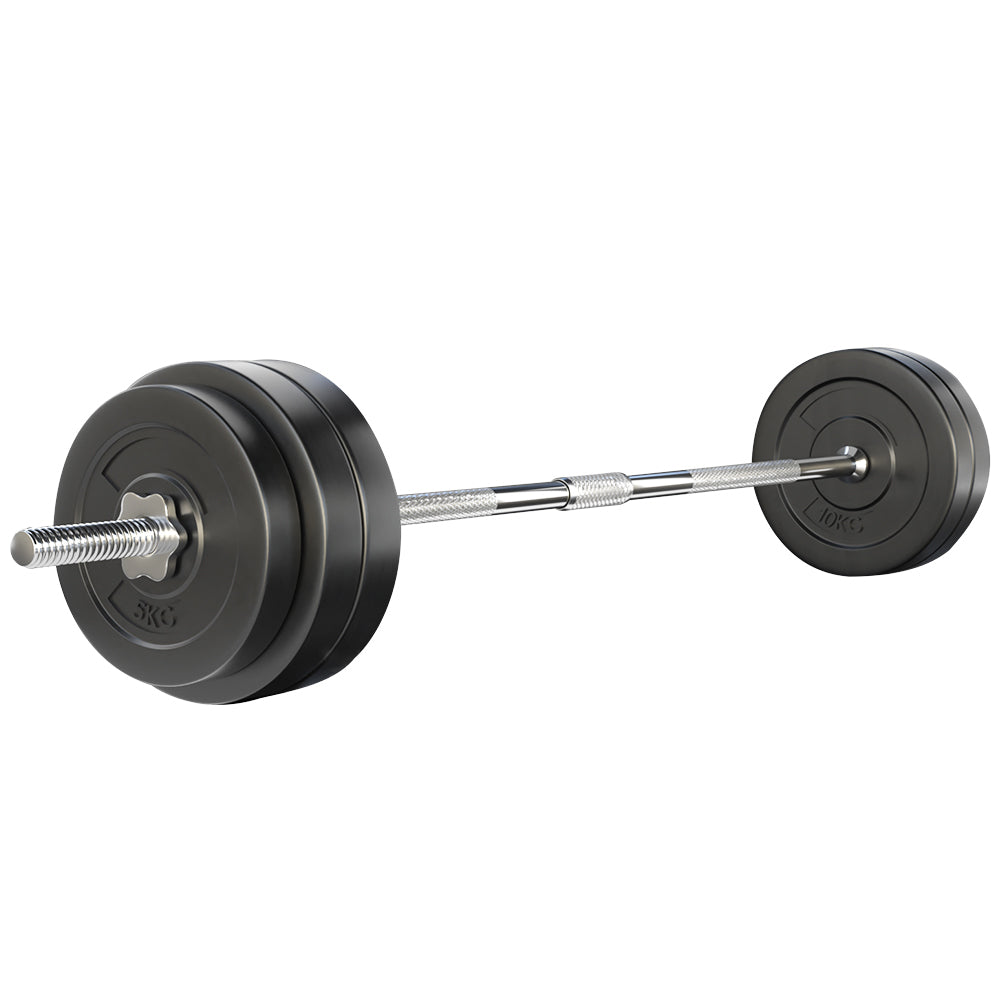 Everfit 58kg Barbell Set Weight Plates Bar Lifting Bench 168cm Everfit
