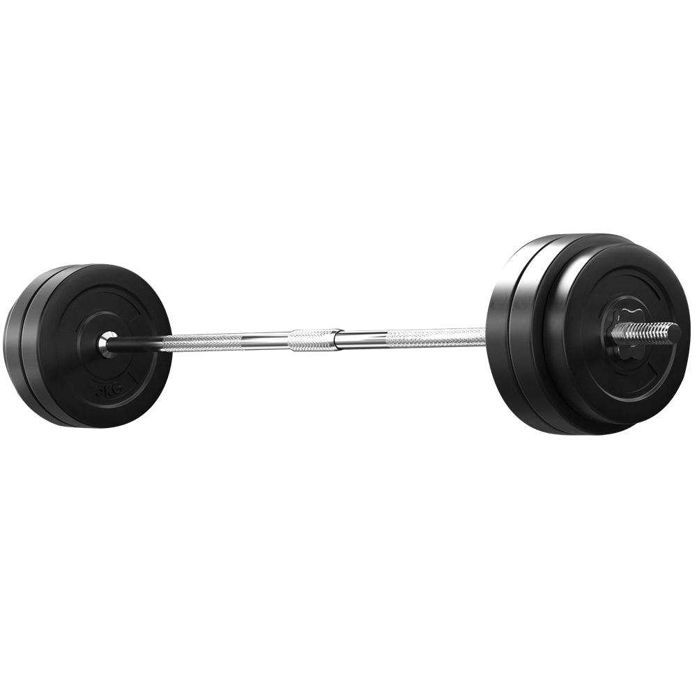 Everfit 58kg Barbell Set Weight Plates Bar Lifting Bench 168cm Everfit