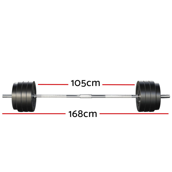 78KG Barbell Weight Set Plates Bar Bench Press Fitness Exercise Home Gym 168cm Does not apply