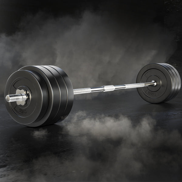 78KG Barbell Weight Set Plates Bar Bench Press Fitness Exercise Home Gym 168cm Does not apply