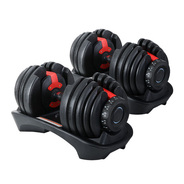 2Pcs 24kg Adjustable Dumbbell Weight Dumbbells Plates Home Gym Fitness Exercise Does not apply