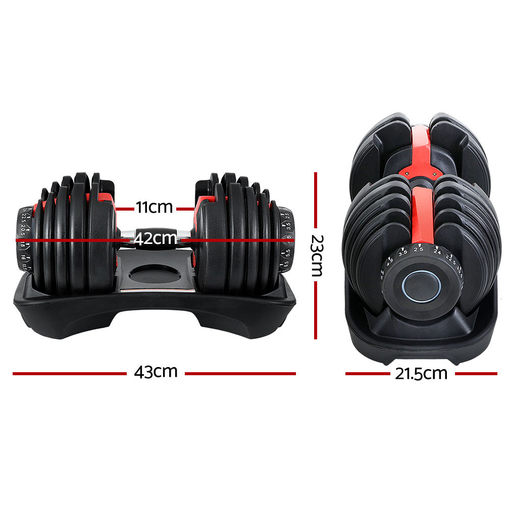 2Pcs 24kg Adjustable Dumbbell Weight Dumbbells Plates Home Gym Fitness Exercise Does not apply