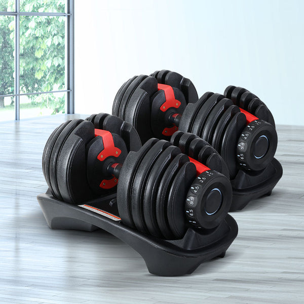 2Pcs 24kg Adjustable Dumbbell Weight Dumbbells Plates Home Gym Fitness Exercise Does not apply