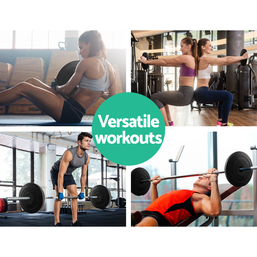 2 x 5KG Barbell Weight Plates Standard Home Gym Press Fitness Exercise Rubber Does not apply
