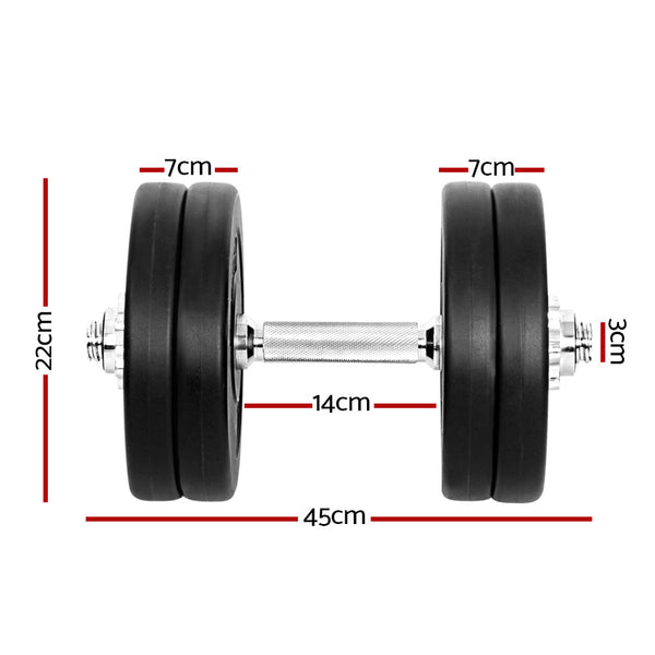 25kg Dumbbells Dumbbell Set Weight Plates Home Gym Fitness Exercise Does not apply