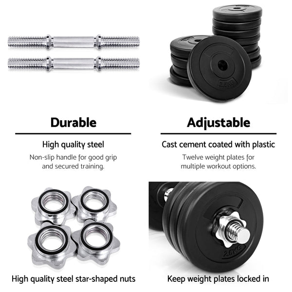 35kg Dumbbells Dumbbell Set Weight Plates Home Gym Fitness Exercise Does not apply